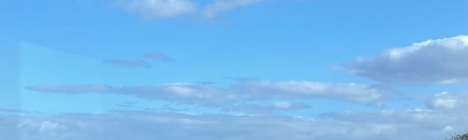 Green grass on a golf course with blue skies and the faint image of Bass Rock in the background