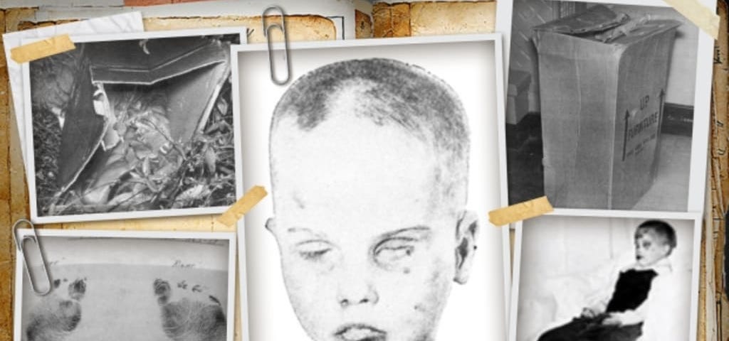 crime scene photo montage of the boy in the box america’s unknown child