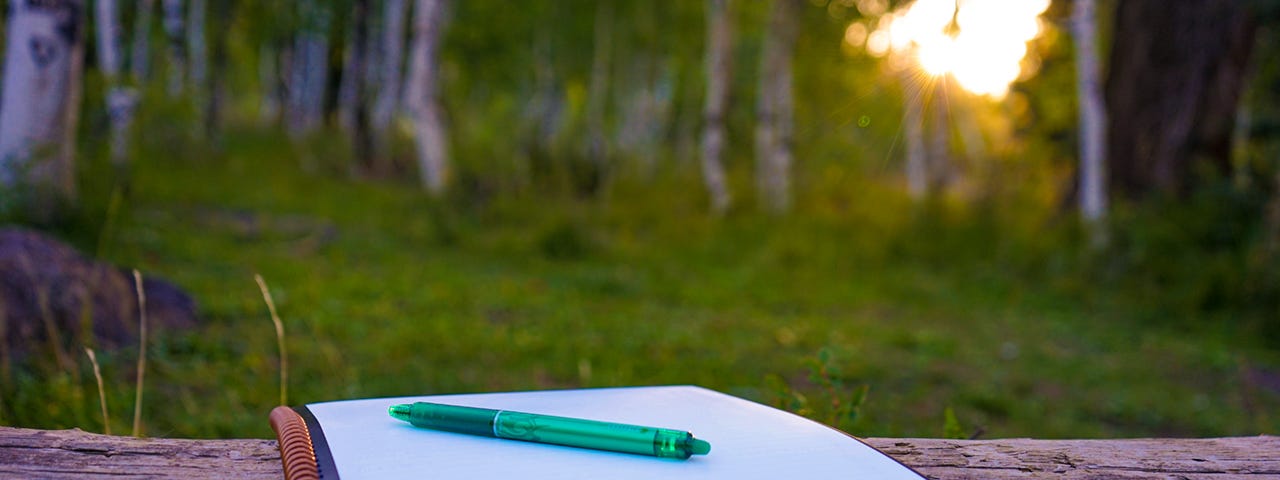 Write outdoors to boost your mood and creativity, and help you overcome treacherous writer’s block!