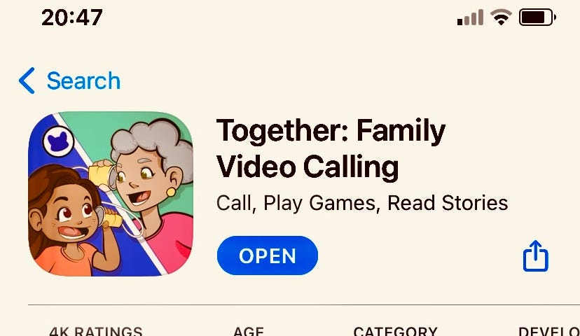 The Together app home page