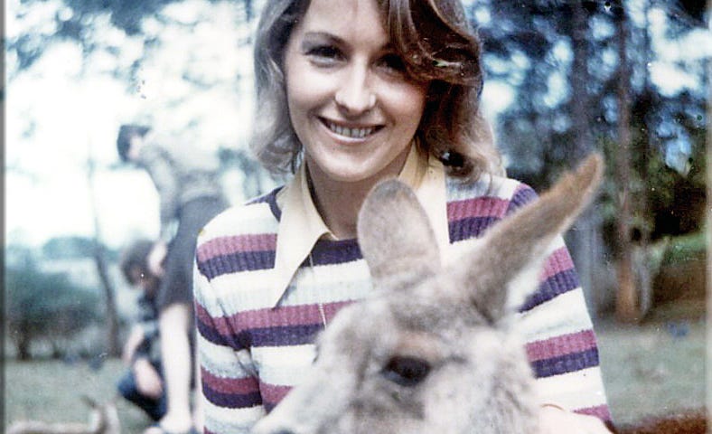 Raine Lore with a Kangaroo