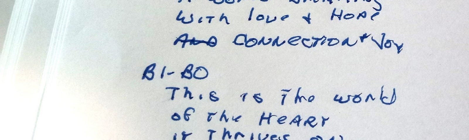 Handwritten portion of the post