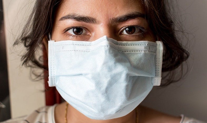 woman wearing a face mask