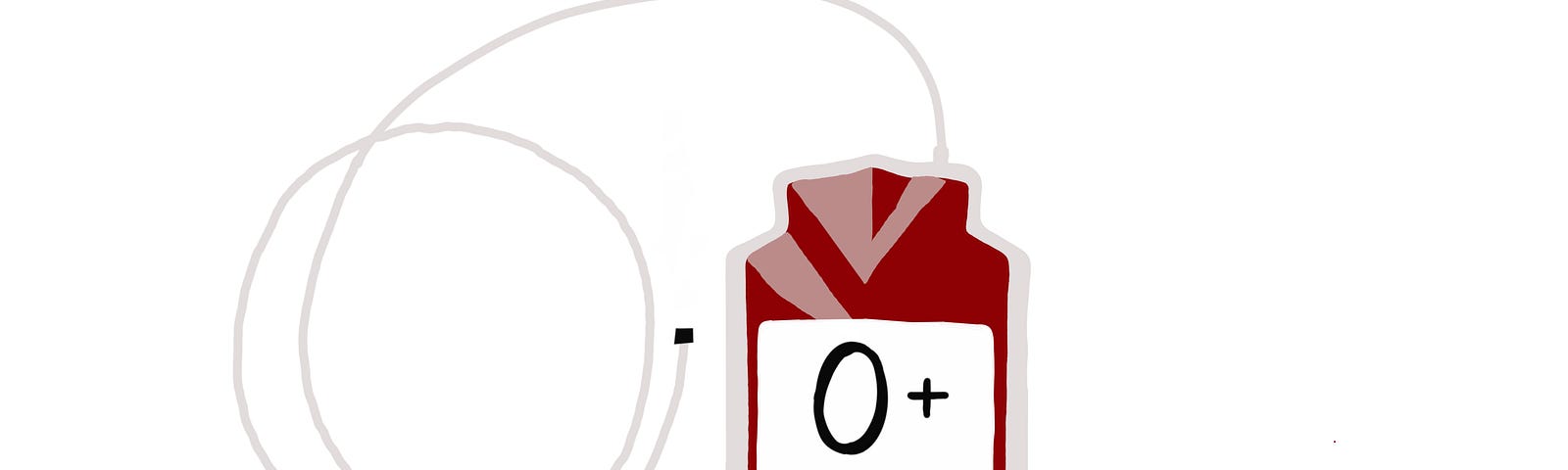 a bag of O+ blood drawn in 2D