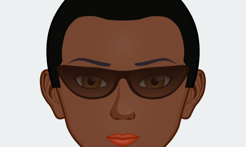 avatar of author. Black skin and sunglasses. Orange top. Creativity, entrepreneurship, inspiration, life lessons, writing.