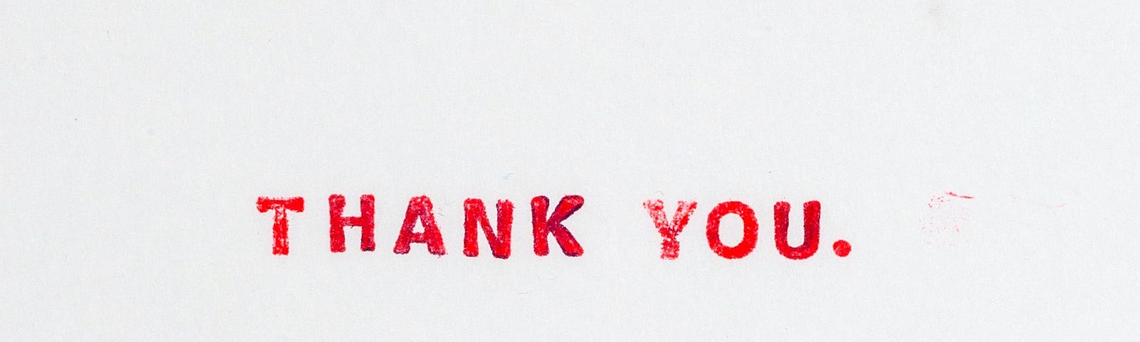 Thank you stamped in red ink on a white page.