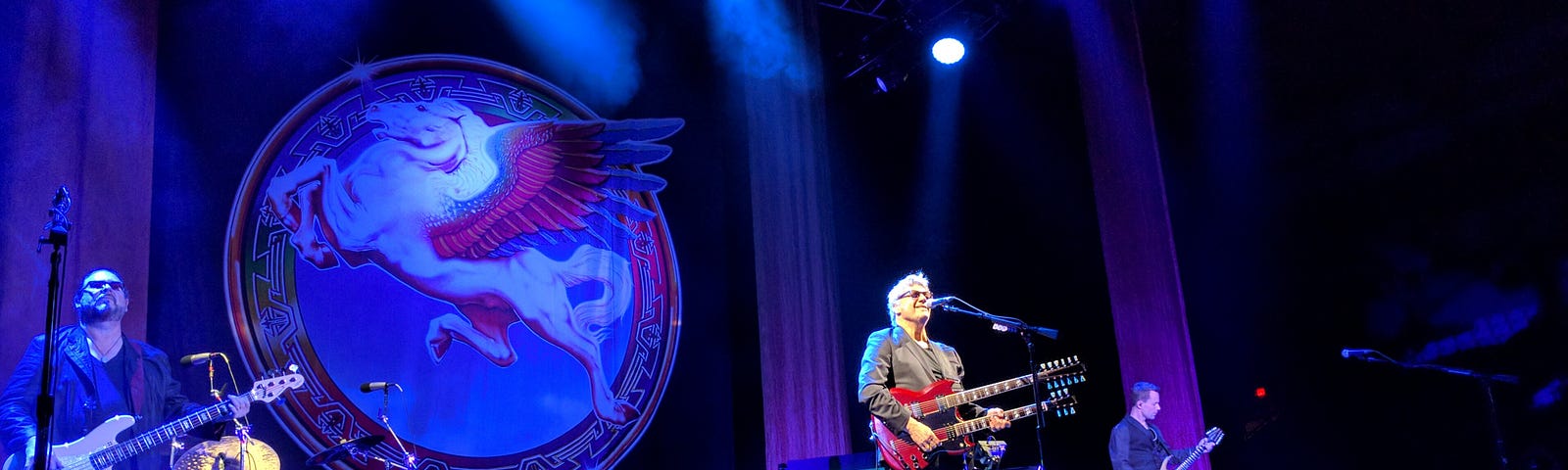 This shows the Steve Miller band playing on stage.
