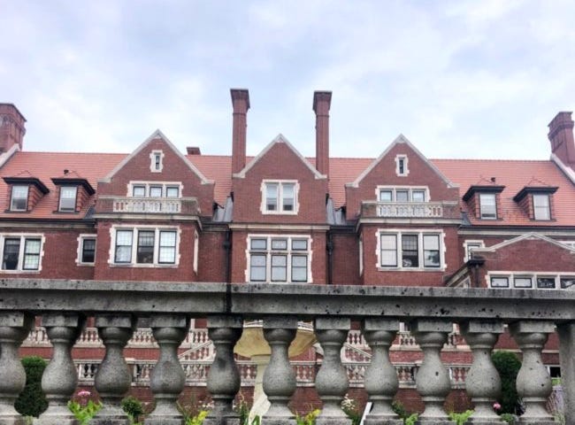 Lakeside view of Glensheen Mansion