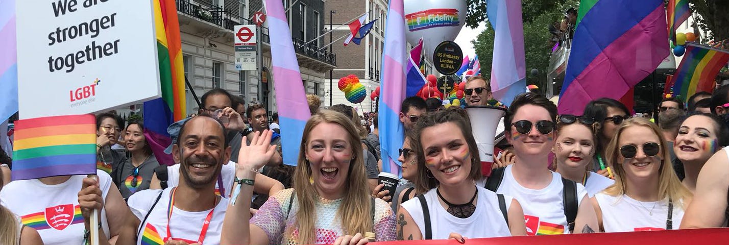 Middlesex University staff and students at Pride in London 2018