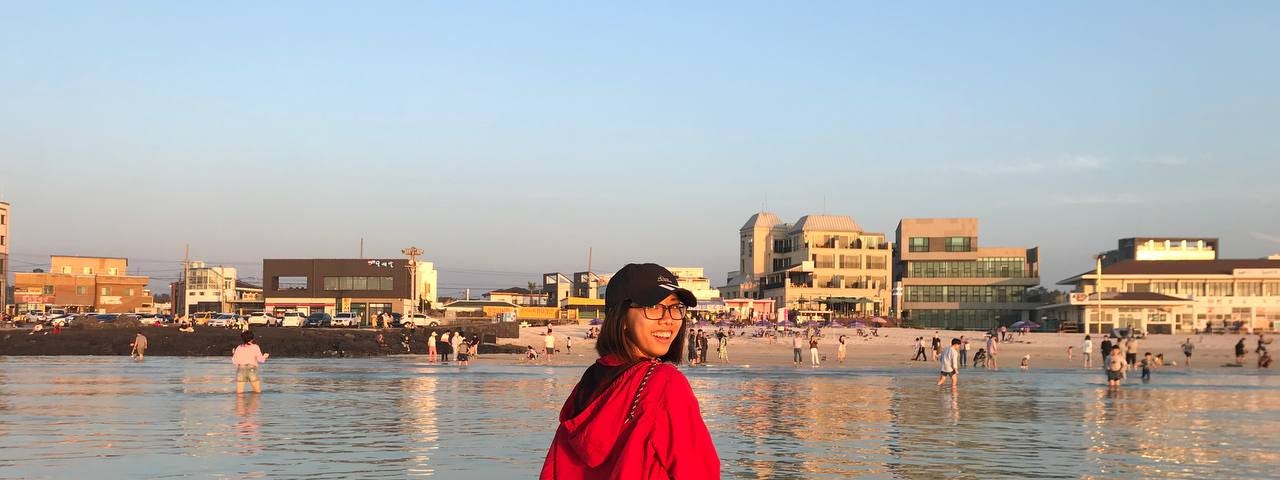 Golden hour at a beach in Jeju Island, South Korea