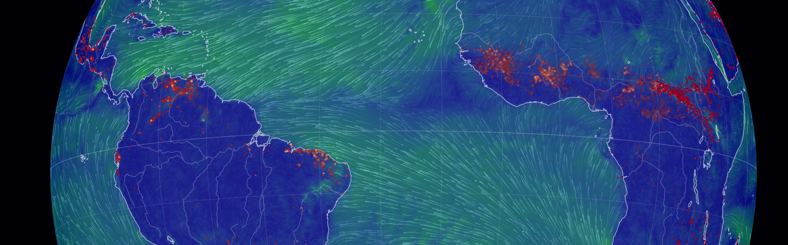 Earth Wind Atlas showing air currents