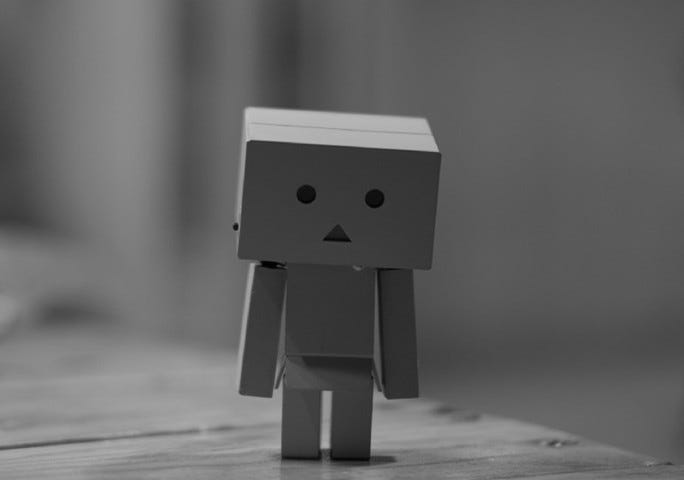 A very sad robot
