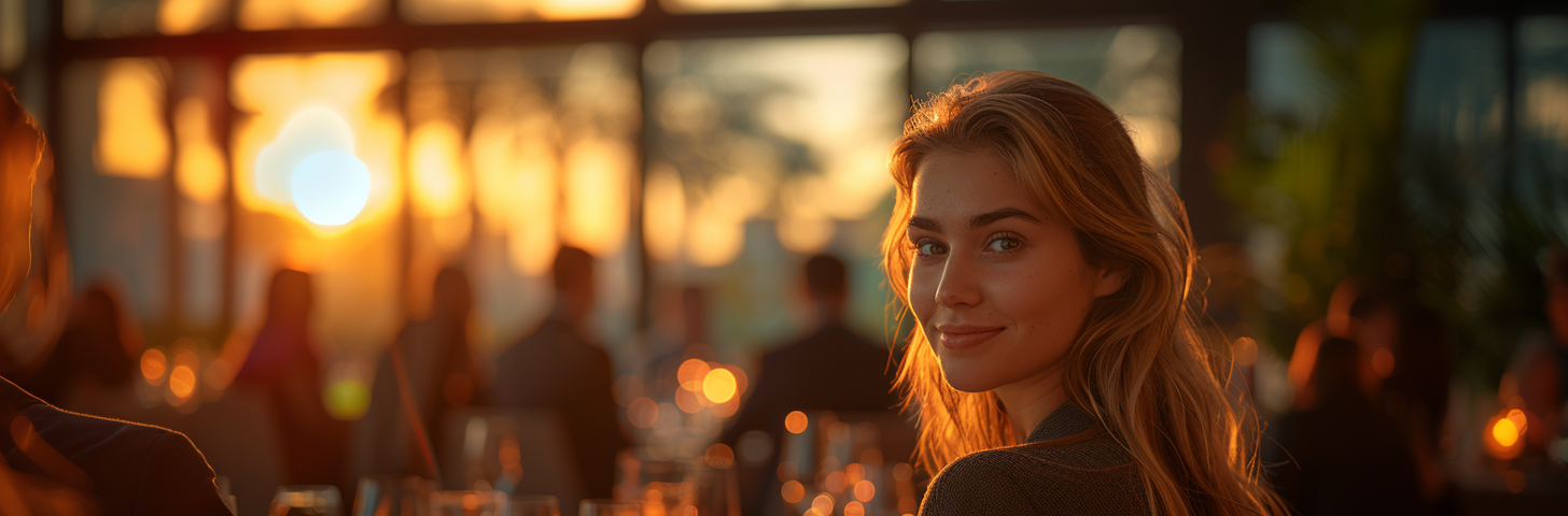 A woman at a networking event