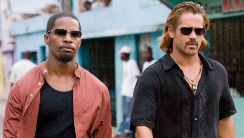 Jamie Foxx and Colin Farrell in the movie “Miami Vice”