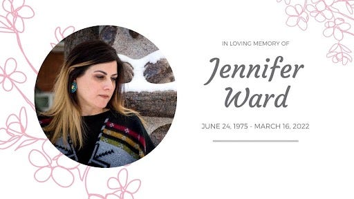 Jennifer Ward will be awarded a posthumous PhD at the U of A convocation ceremony for the Faculty of Native Studies on June 16, 2022, for her contributions to the academy and Indigenous studies research.