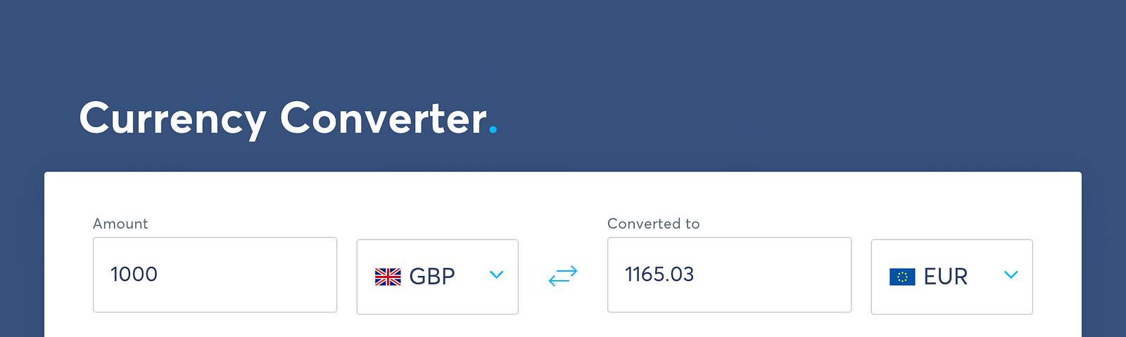 Currency converter screenshot