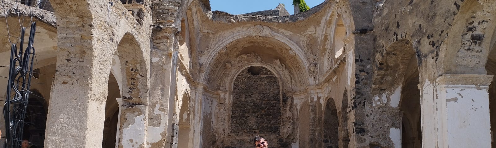 Antonello Mirone (Editor at Bicerin) in the Aragonese Castle of Ischia, Italy