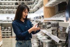 person shopping for housewares