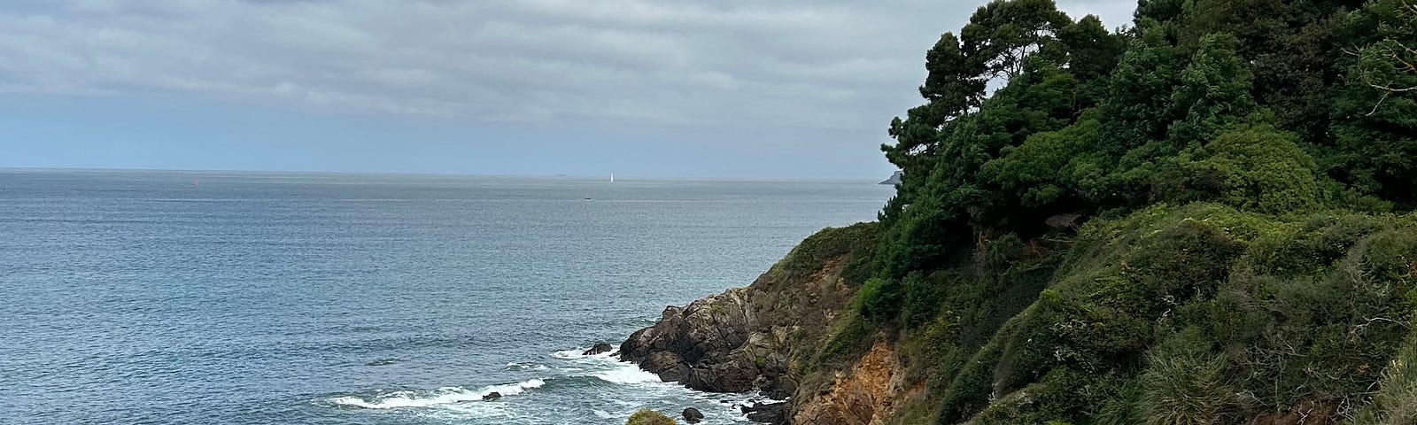 The writer pictures a local walking path on the coastline.