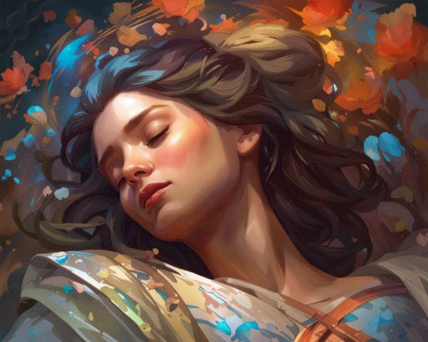 Lady Asleep by Amy Potter on NightCafe AI