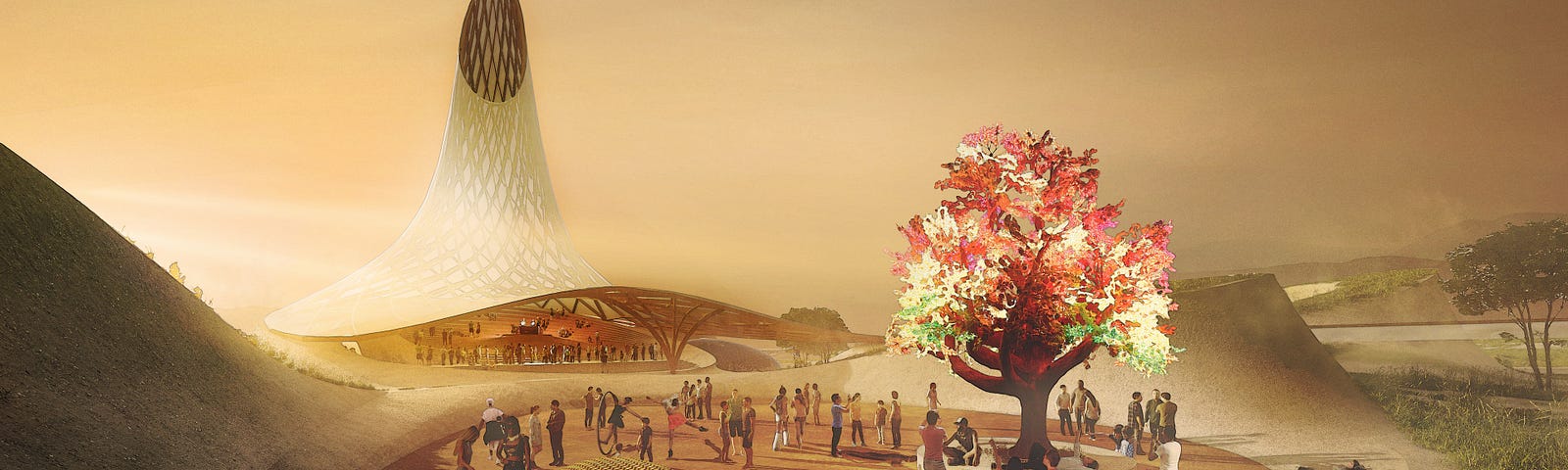 Project SEED, a regenerative city being built at Fly Ranch, winner of the LAGI x Burning Man competition.