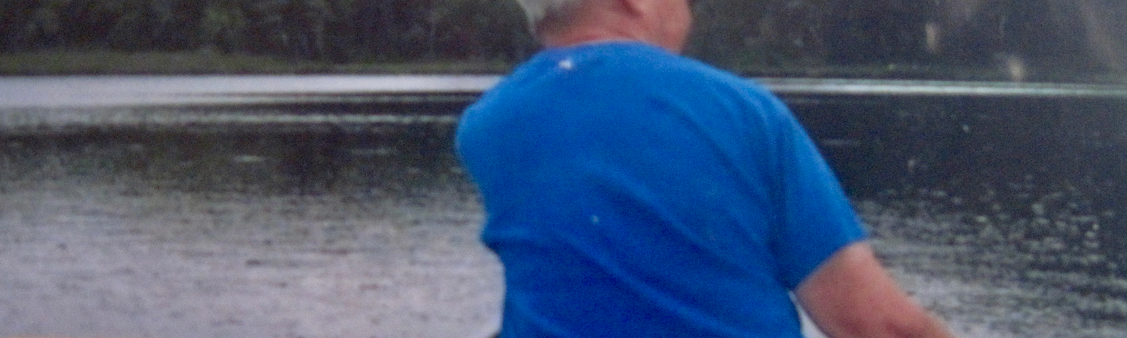 Photo of author in canoe, taken by daughter.
