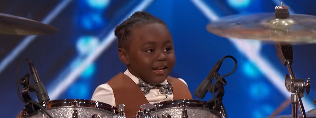 YouTube screenshot of of 5-Year-Old Chrisyius Whitehead auditioning during at America’s Got Talent in August 2024