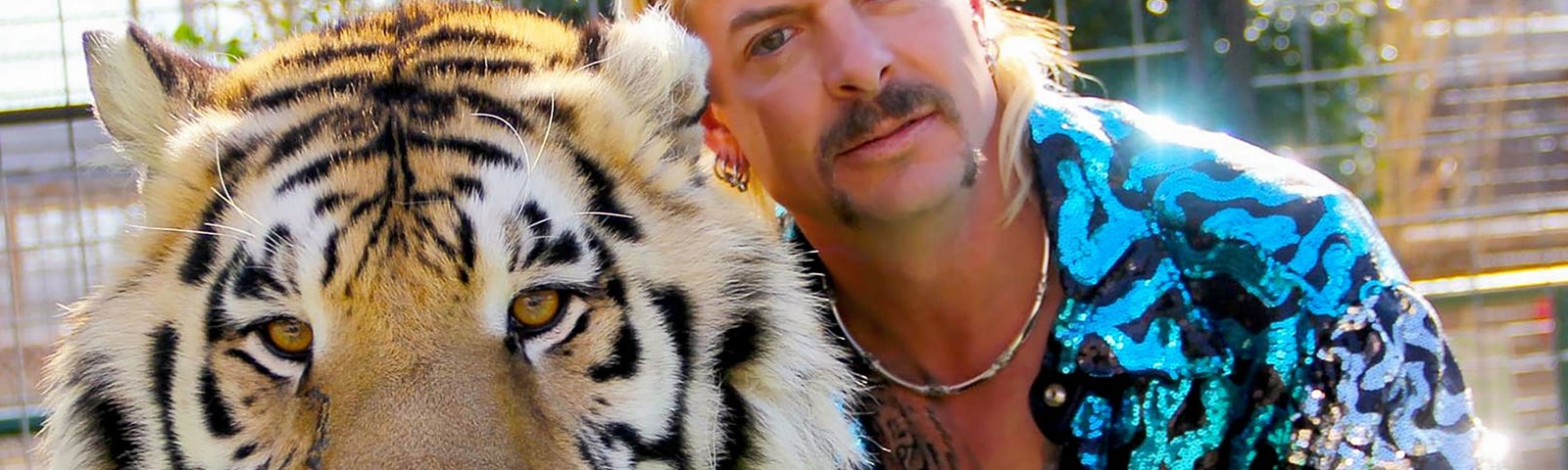 Tiger King’s Joe Exotic with one of his tigers