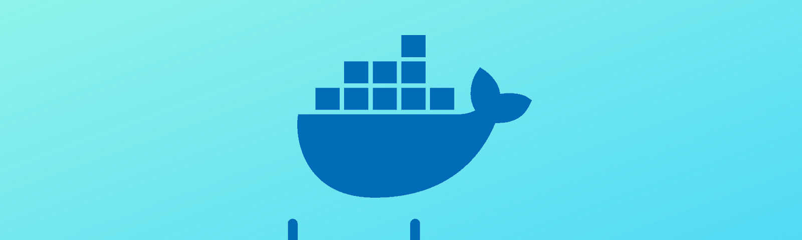 docker logo on blue background