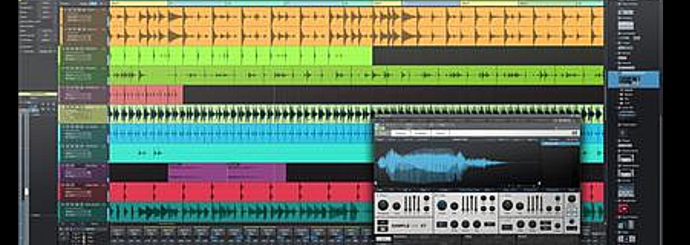 Screenshot of the song page for version 4 of the Studio One digital audio workstation, developed by PreSonus