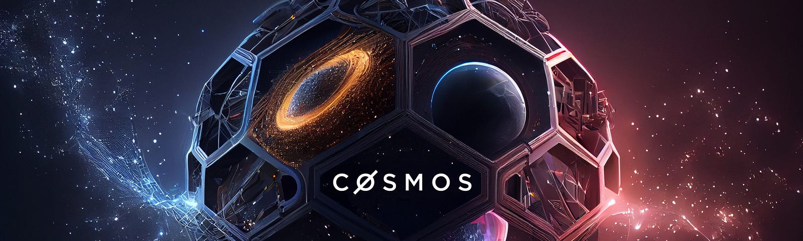 AI-generated imaginative image of the Cosmos ecosystem