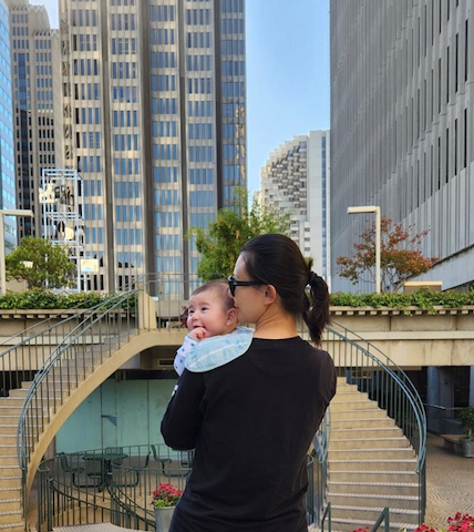 Revisiting our old stomping ground, the Financial District in San Francisco, with my boy three months after the layoff
