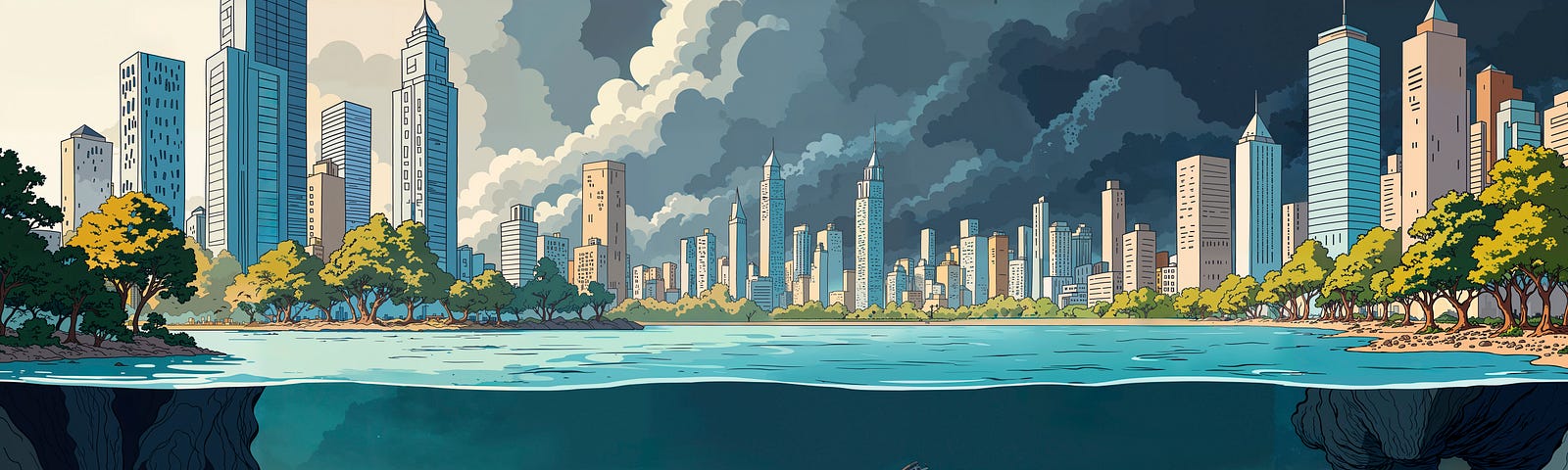 Illustration of a post-carbon society.