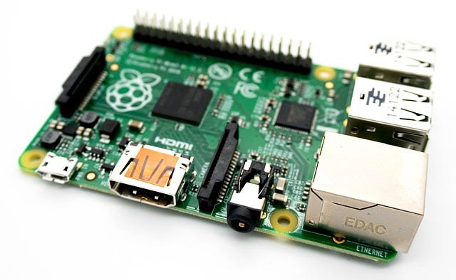 A Raspberry Pi single-board computer