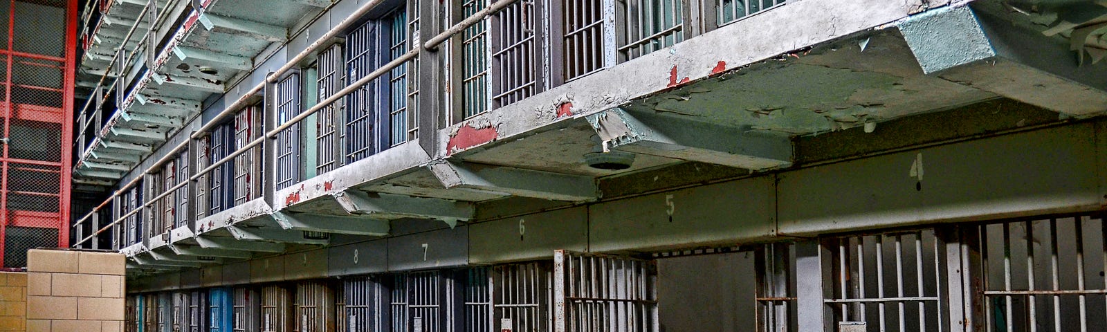 An older “grid” style prison cell block.