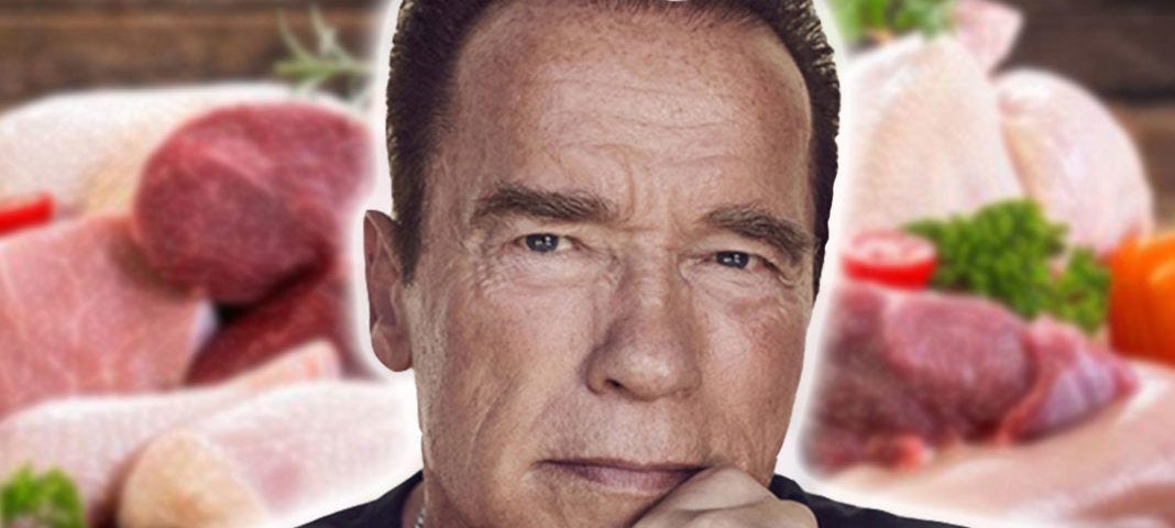 Arnold Schwarzenegger endorses a plant-based diet in The Game Changers.