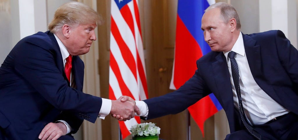 Trump e Putin em Helsinki, em julho de 2018. Foto: Pablo Martinez Monsivais/Associated Press