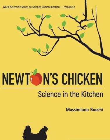Frontpage of Bucchi’s book ‘Netwon’s chicken — science in the kitchen