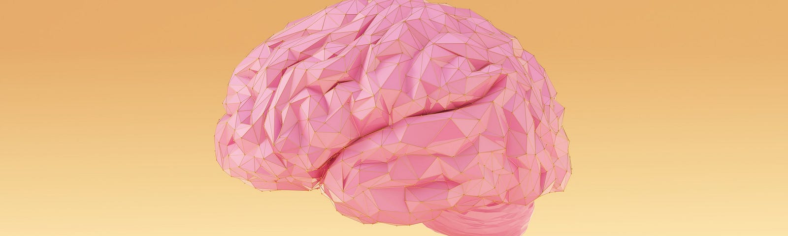 Digital illustration of a brain on a yellow background.