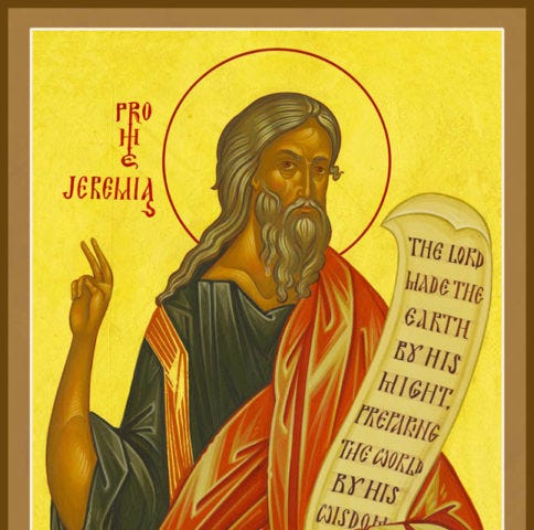 Orthodox icon of the prophet Jeremiah.