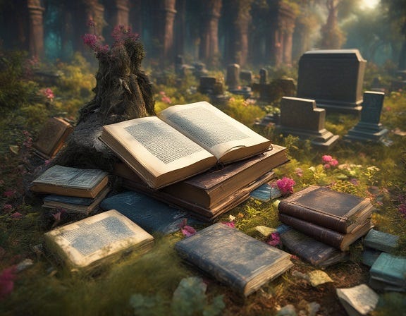 Graveyard for old books/stories, where they all end up if we don’t dig them back up and bring them back into the light.