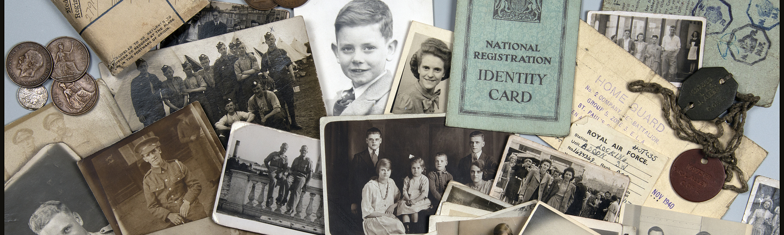 A Mixture of family portraits and other family history documents