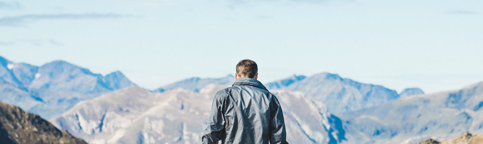 Man walking on a mountain