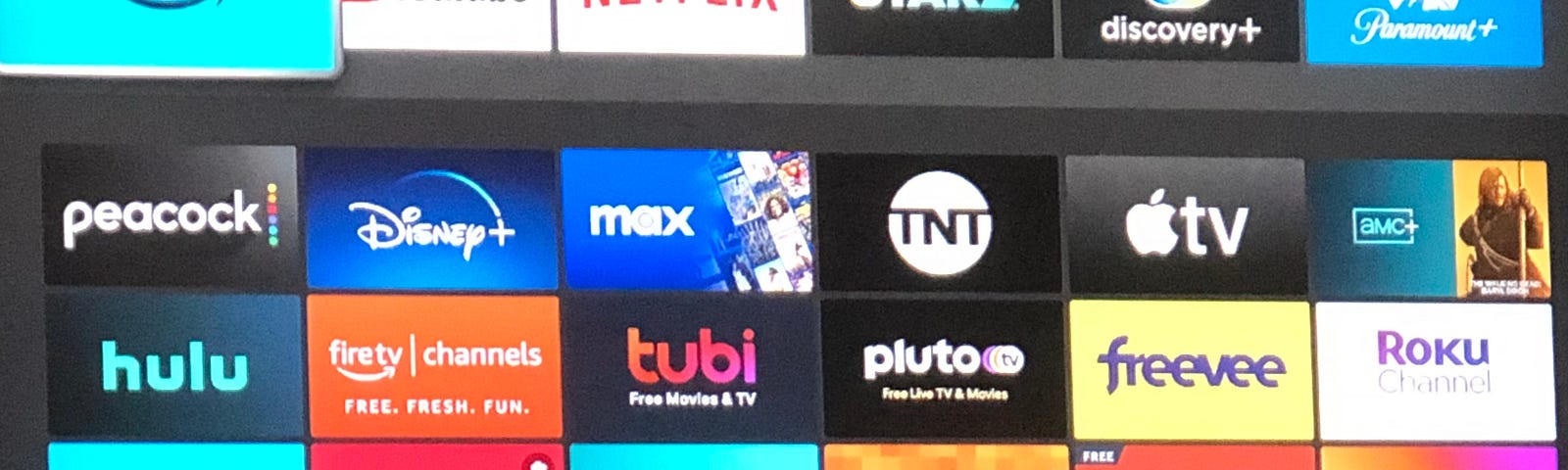 Image of different TV apps grouped together.