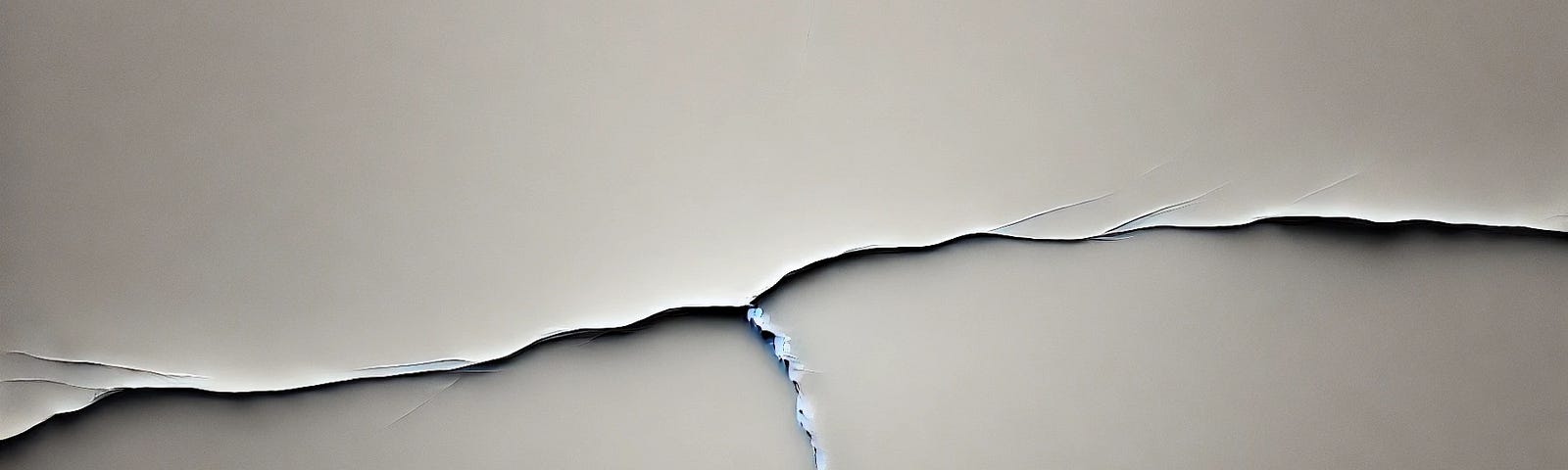 The author created this grayscale, minimalistic, abstract image of a long crack in glass using ChatGPT.