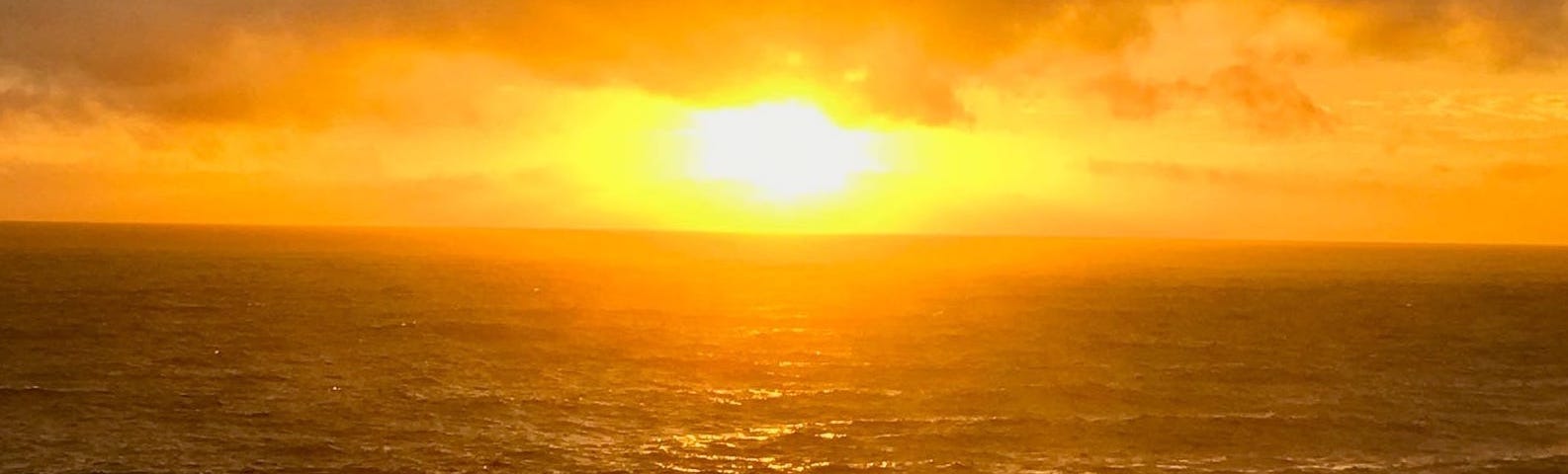 A blazing sunrise from Hana Hawaii.