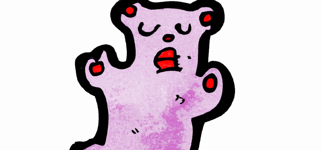 A purple gummy bear