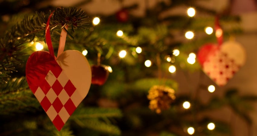 Pleated Christmas hearts (Danish: Julehjerte) are commonly used as Christmas ornaments in Denmark.