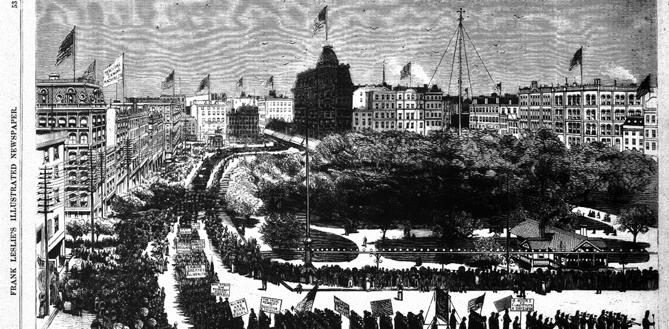 File:First United States Labor Day Parade, September 5, 1882 in New York City.jpg, From Wikimedia Commons, the free media repository, Description English: Illustration of the first American Labor parade held in New York City on September 5, 1882 as it appeared in Frank Leslie’s Weekly Illustrated Newspaper’s September 16, 1882 issue. This media file is in the public domain in the United States. This applies to U.S. works where the copyright has expired, often because its first publication occurr