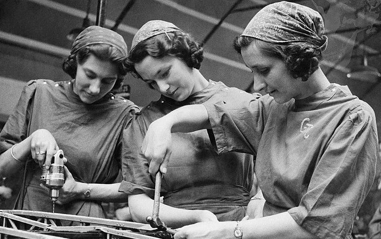 Women’s Factory War workers at Slough Training Centre, England, UK, 1941